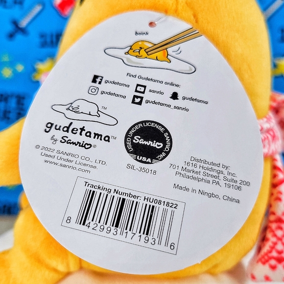 GUND Gudetama the Lazy Egg 8" Stuffed Animal Collectible Sanrio Anime Toy Plush - Picture 6 of 8